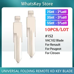 10Pcs/Lot Flip KD VVDI Xhorse Remote Car Key Blade VAC102 #152 Blank Uncut For Renault Megan Dacia Clio Duster locksmith tools