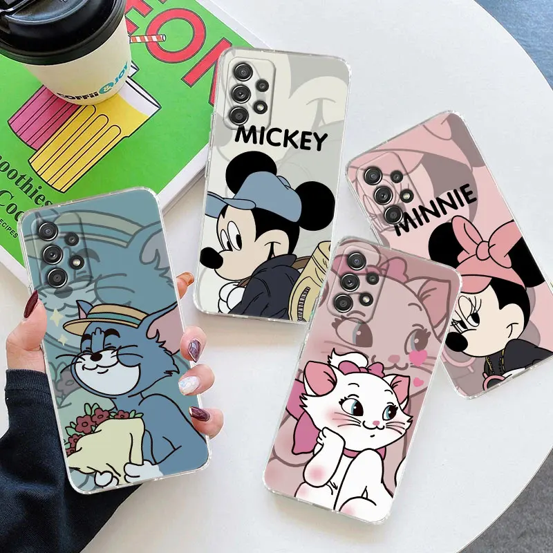 Disney Cartoon Clear Case For Samsung Galaxy A57 A37 A56 A36 Cases A55 A54 A35 A26 A07 A17 A16 A06 A34 A15 Soft Shockproof Cover