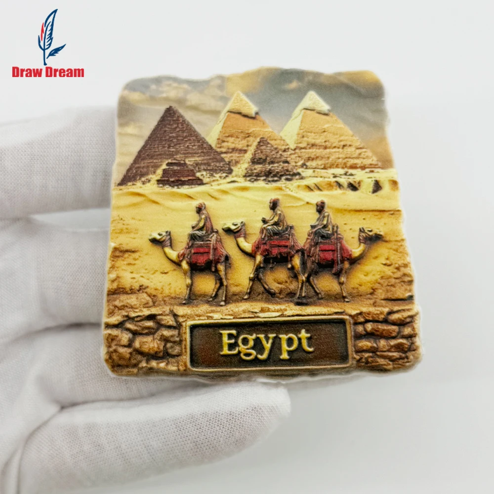 1Pc Egyptian Pyramid Creative Desert Camel 3D Refrigerator Magnet World Travel Souvenir Collection Suitable for Home and Office Decoration, Personalized Exclusive Travel Souvenir Magnetic Refrigerator Magnet, Home Decoration, Kitchen, Room, Office, Cabinet Crafts, Gifts, Holiday Souvenirs, Exquisite Small Gifts