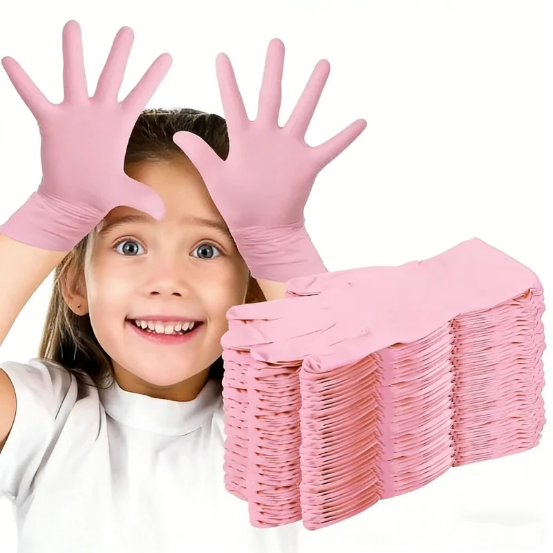 20PCS Kids Disposable Nitrile Gloves for Children Crafting Painting Gardening Cooking Household Cleaning Gloves Powder Free