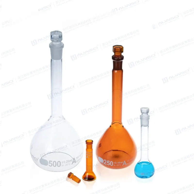 Frasco Cónico de Laboratorio Transparente, Frasco Erlenmeyer de Vidrio Científico, Frasco Volumétrico de Vidrio Transparente, Equipo de Laboratorio