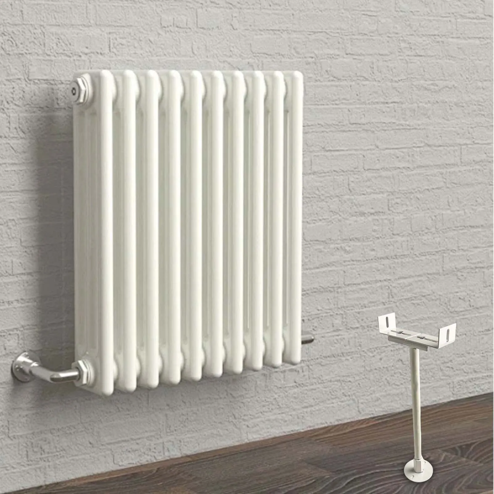 

41-46cm Vintage Radiator Support Column Radiator Brackets Classic White Finish Easy Setup For Column Radiators