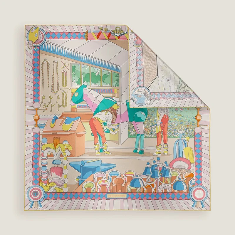 2025-spring-new-style-small-inn-silk-scarf-100-silk-90-square-double-sided-asymmetrical-patterned-silk-scarf