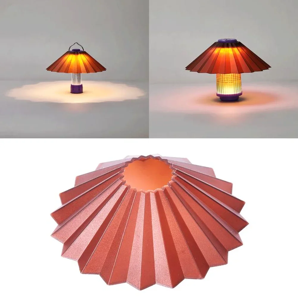 Outdoor Camping Lampshade In Oil Paper Design For LED Lights Portable Tent Patio Light Diffuser 6.5 Cm Wide Base