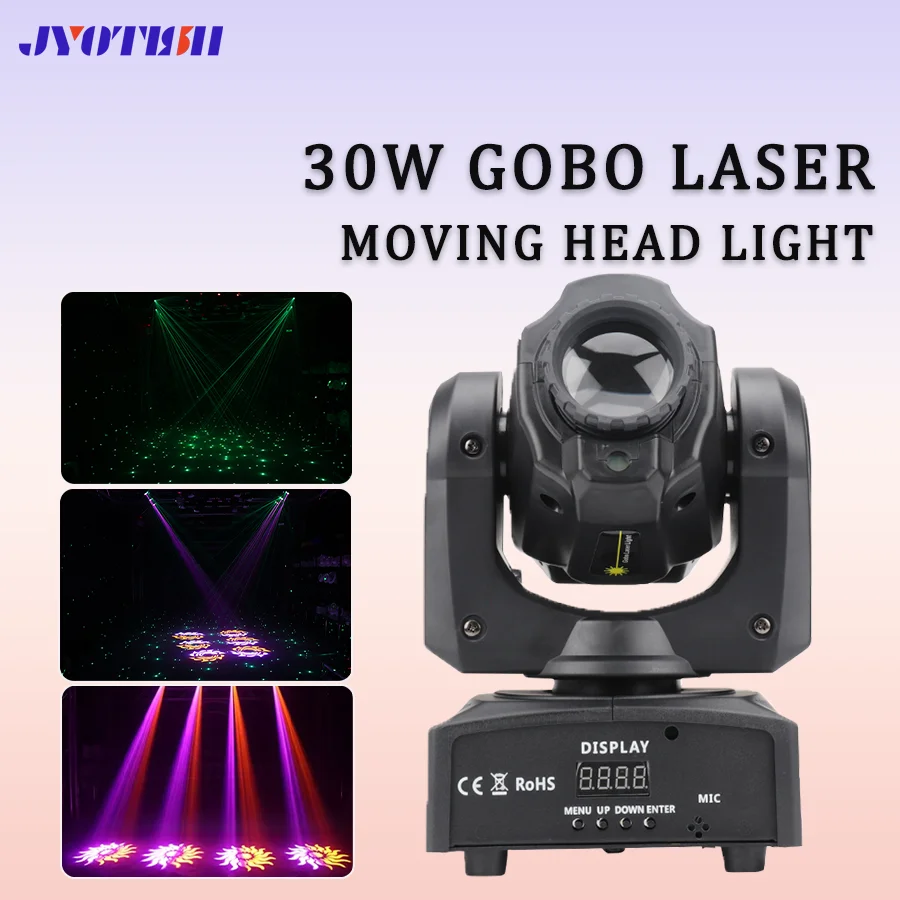 30W Spot Mini Moving Head Laser Light Gobo Led Beam Stage Light Dmx Stage effect lighting equipment For DJ Disco Party bar