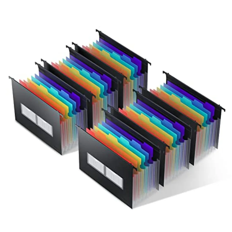 

Plastic Expanding Hanging File Folders 7 Innovative 1.2/'' Accordian Pockets Large Capacity Multi-Color Tabs Letter Size for Fi
