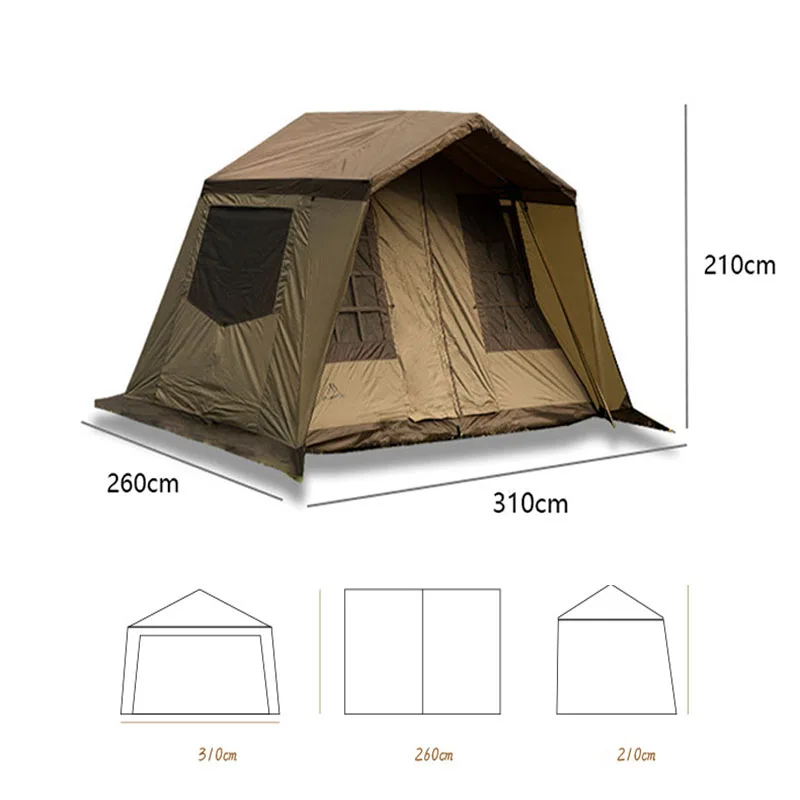 Mountainhiker 4-6Person Outdoor Camping Eaves Tent Canopy Luxury Ultralight Large Family Waterproof Thickened Hiking Picnic Tent