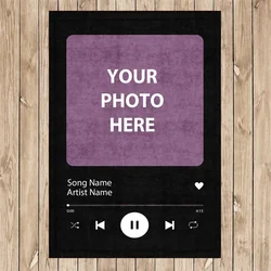 Personalized Blanket Custom Photo Blanket With Your Song Spotify Blanket Custom Music Blanket Couple Gifts For Girl Friend