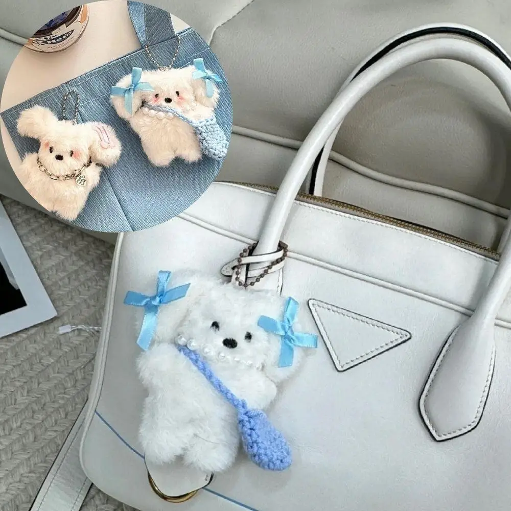 

Cute Plush Pochacco Key Chains Woman Bag Charms Accessories For Bags Lovely Glasses Bear Doll Keychain Car Keyring Party Gift