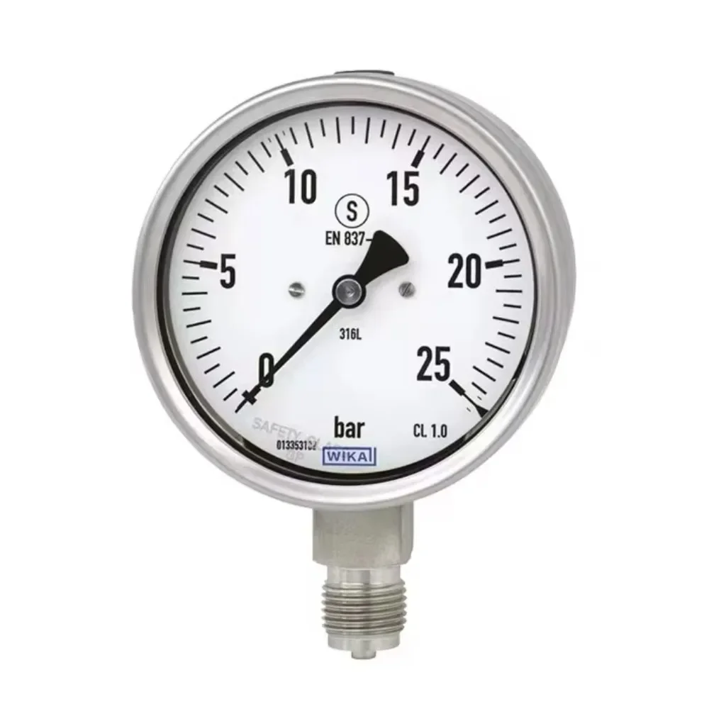 Germany Brass threaded wika pressure gauge EN837-1 filled with glycerin