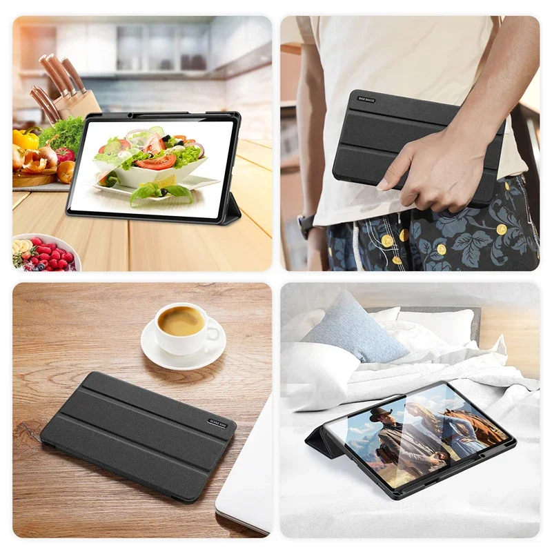 Imagem -06 - Trifold Couro Flip Tablet Manga com Suporte para Lápis Smart Dormir Case para Samsung Tab s8 s9 Ultra s7 fe s7 Mais Plus Dux Duci