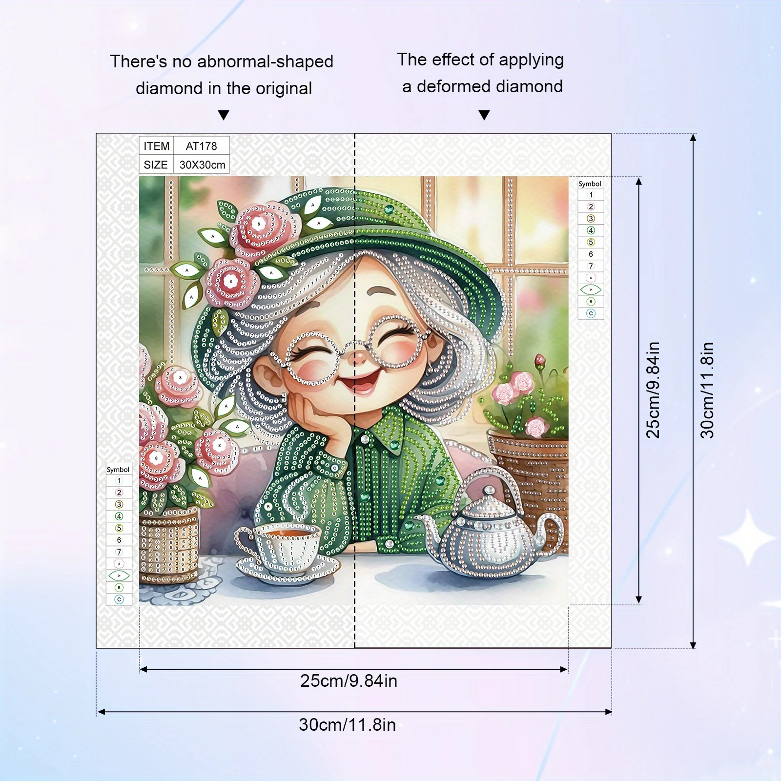 DIY Happy grandma 5D Special Shape Diamond Art Kits for Beginners,Diamond Art Painting Kits for Home Wall Decoration Gift