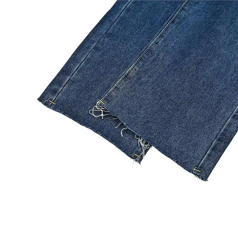 

American Retro Street Simple Loose Straight Leg Jeans ex Floor-Length Pants Casual mid Waist Long Trousers for Youth