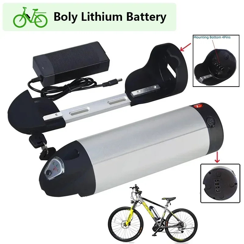 

24V 36V 48V 10Ah 12Ah 15Ah li-ion lithium ion water Kettle bottle battery pack with BMS for electric bike ebike 250W 350W 500W