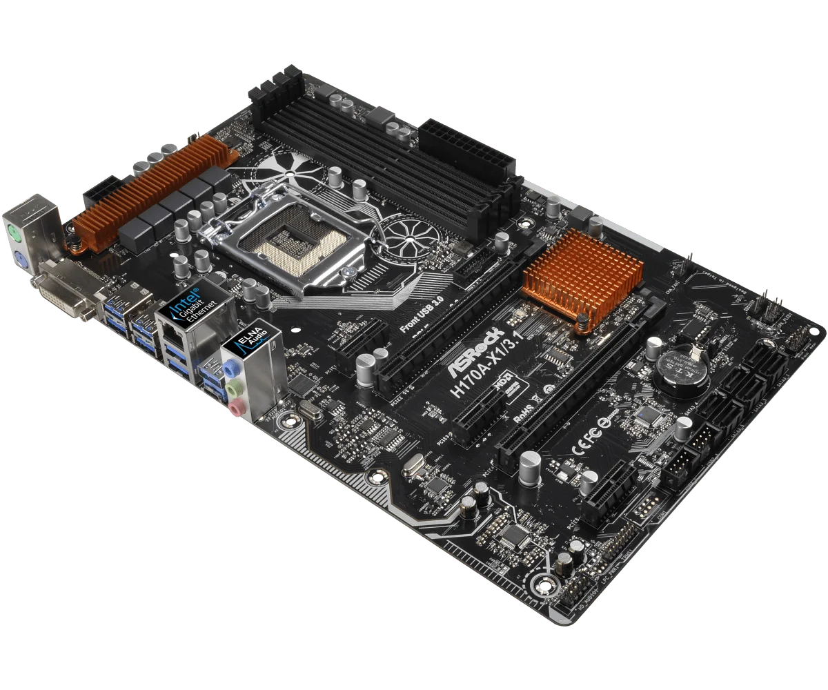 Imagem -03 - Asrock-placa-mãe H170a-x1 3.1 Intel H170 Lga 1151 Ddr4 64gb para Núcleo de 6ª Geração I56500 I7-6700 I3-6300 G4400 Cpus Pci-e 3.0 Atx