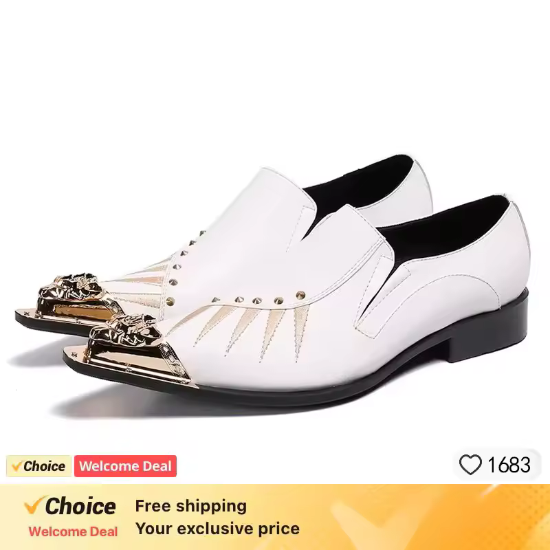 Nuovi uomini fatti a mano scarpe di lusso da uomo bianche e oro Top Fashion Prom e banchetti scarpe eleganti da uomo appartamenti da uomo