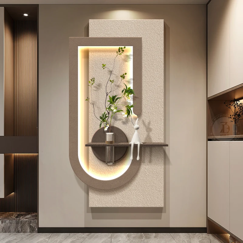 Entrance Decoration Vase LED Wall Lamp Corridor Hallway Modern Sandstone Hanging Painting Living Room Creative Home Mural Light