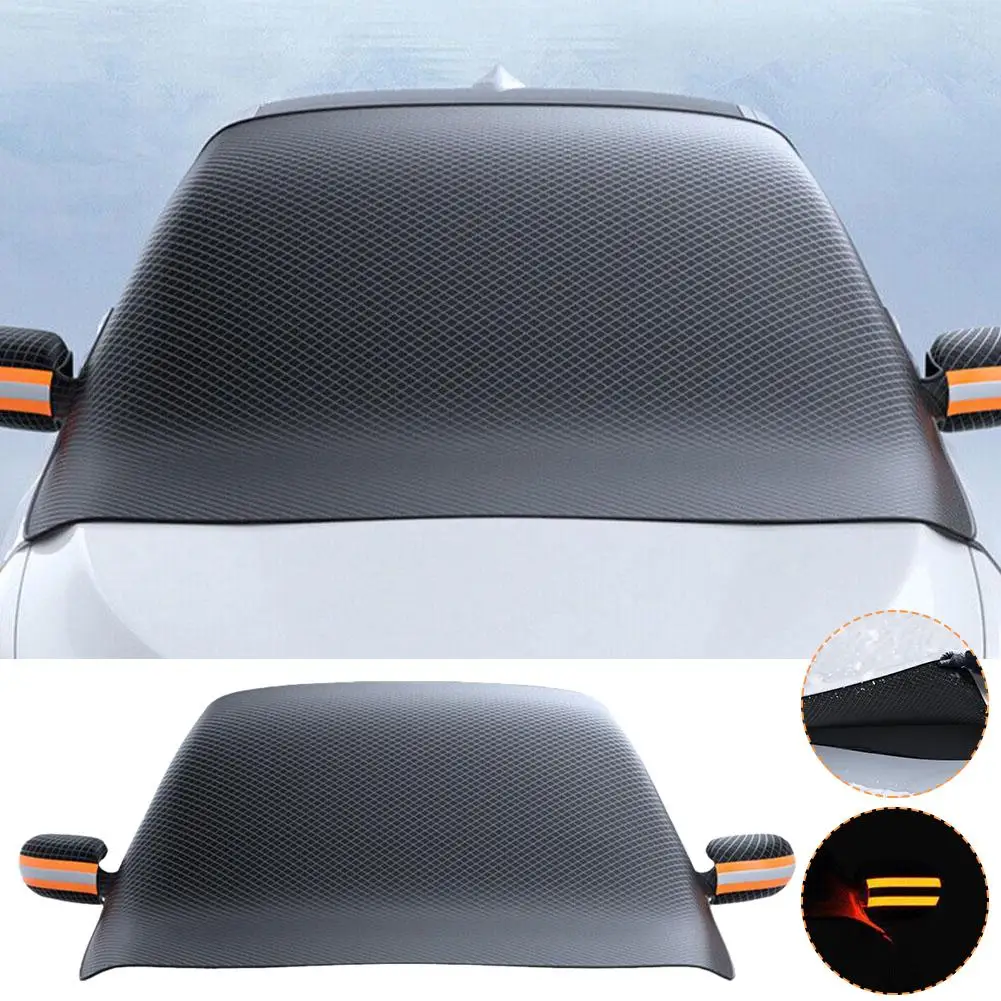 Winter Car Snow Cover Magnetic Thickened Waterproof Strip Warning Universal Reflective Windshield Protection Oxford Safety P5A1