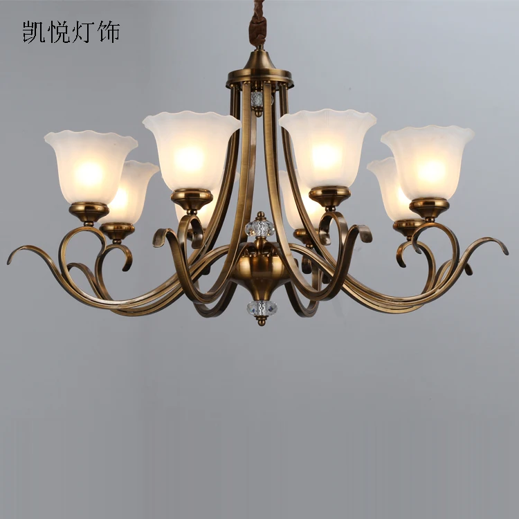 European imitation copper lamp American country wrought iron living room