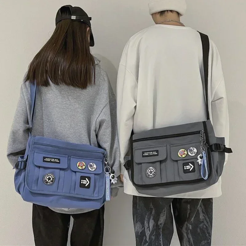 Harajuku Men Nylon Crossbody Bags for Women Messenger Bag Girls School Book Bags Youth Canvas Handbags Shoulder Bag Sac Bolsas