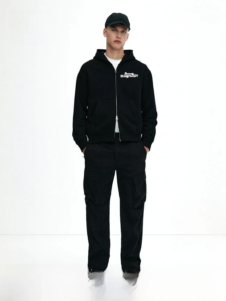 

H&M Men's Casual Pants American Sle Loose Simple Nylon Workwear Long Trousers Straight Leg Work Pants Casual Leisure