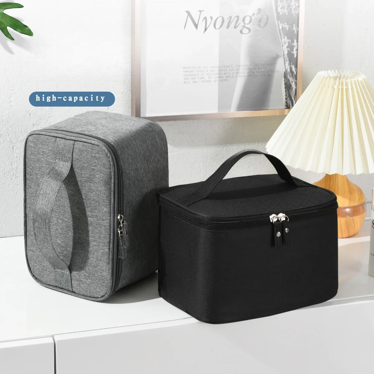 New Business Trip Men\'s Toiletry Bag Double Layer Large Capacity Cosmetic Bag Oxford Cloth Storage Bag Portable Handbag