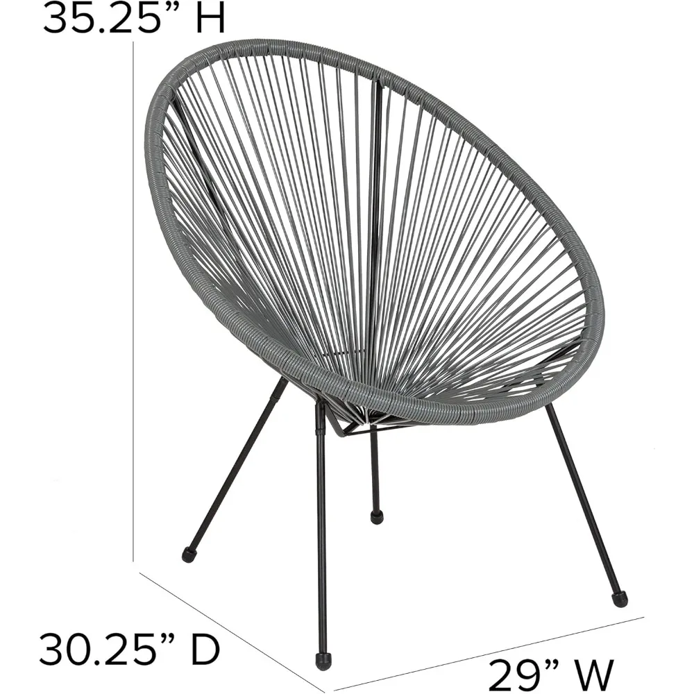 كرسي أرجوحة باباسان من القماش الرمادي من إيما وأوليفر