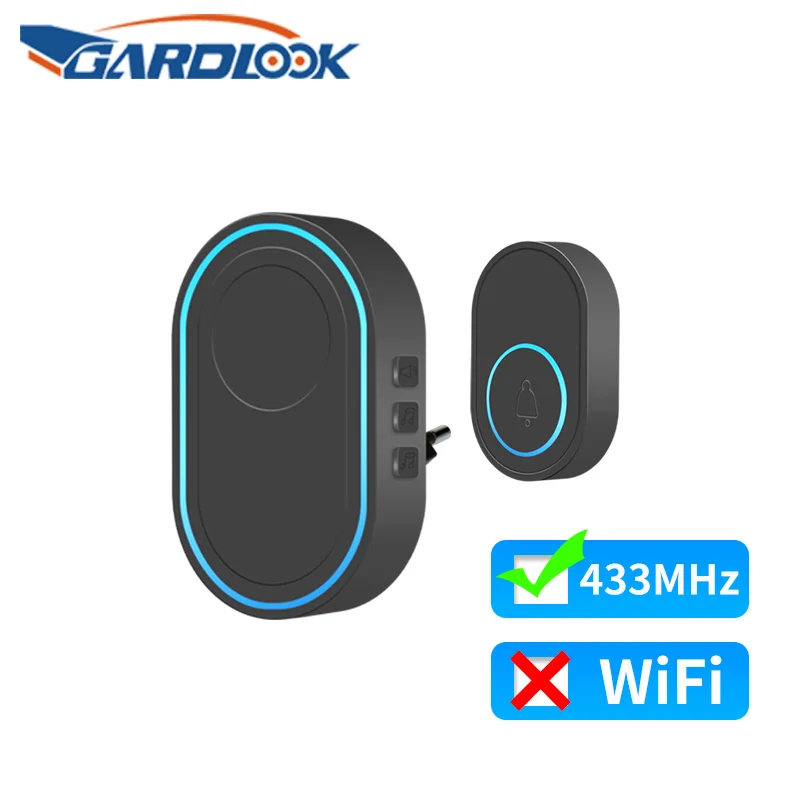 Wireless 433Mhz Doorbell GARDLOOK Intelligent Welcome Home Alarm System EU US Plug Smart Door Bell