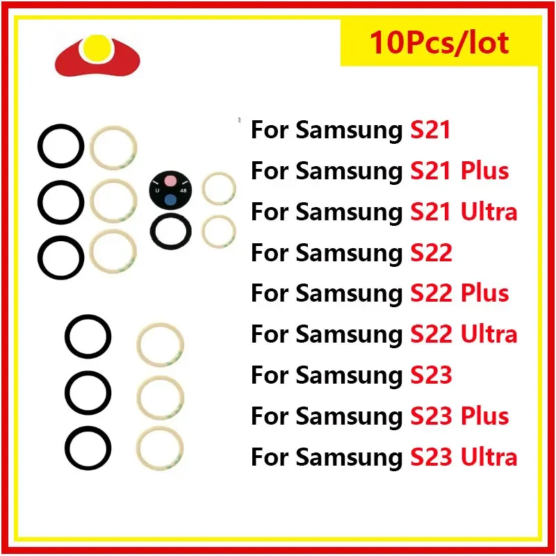 

10PCS Rear Back Camera glass Lens for Samsung Galaxy S21 S22 S23 Plus Ultra With Adhesive Glue Replacement