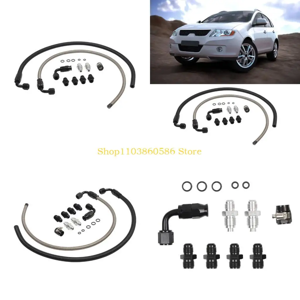 

242A 25inch 6AN Power Steering Hose for C10 Trucks Aluminum Construction Easy Installation Car Repair Set