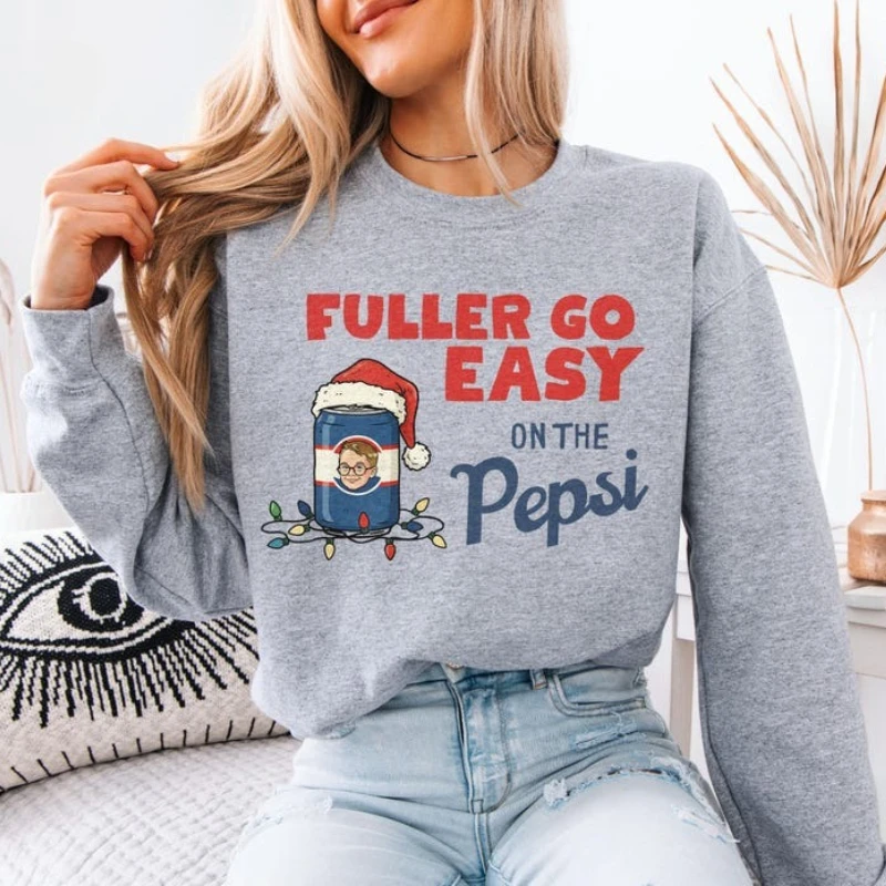 

Рождественский свитшот Fuller Go Easy on The Pepsi, забавная рубашка из фильма «Один дома», толстовка с капюшоном из фильма ужасных животных в стиле ретро 90-х годов, рождественский фильм