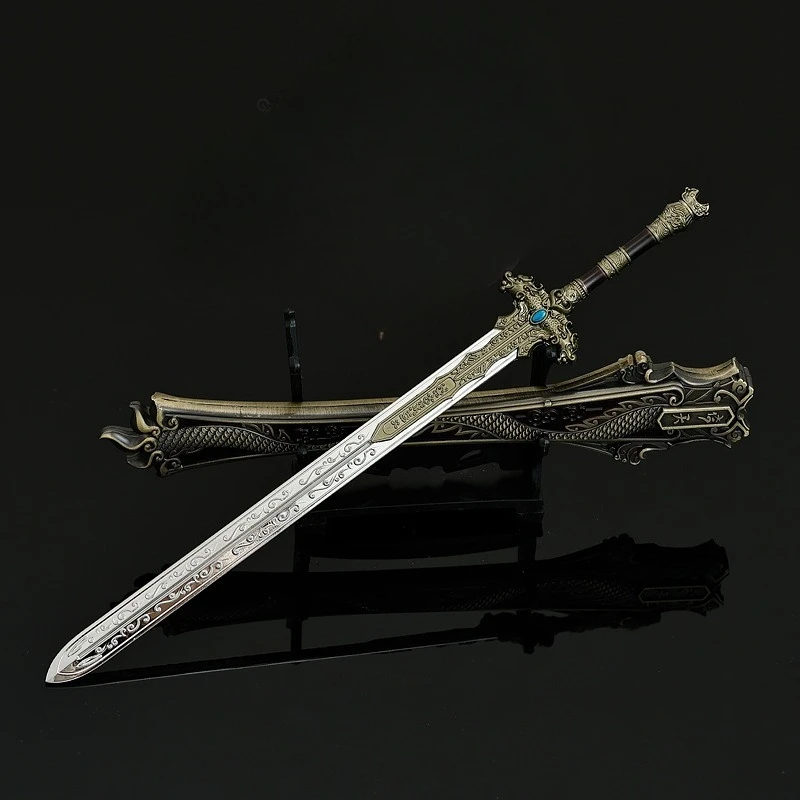 ดาบเทพ 22 ซม. ของสะสมจากภาพยนตร์และโทรทัศน์ อาวุธโบราณจีน พร้อมปลอกดาบ ของเล่นมีดจำลอง งานฝีมือ ของตกแต่งโต๊ะทำงาน ของขวัญสำหรับเด็กผู้ชาย