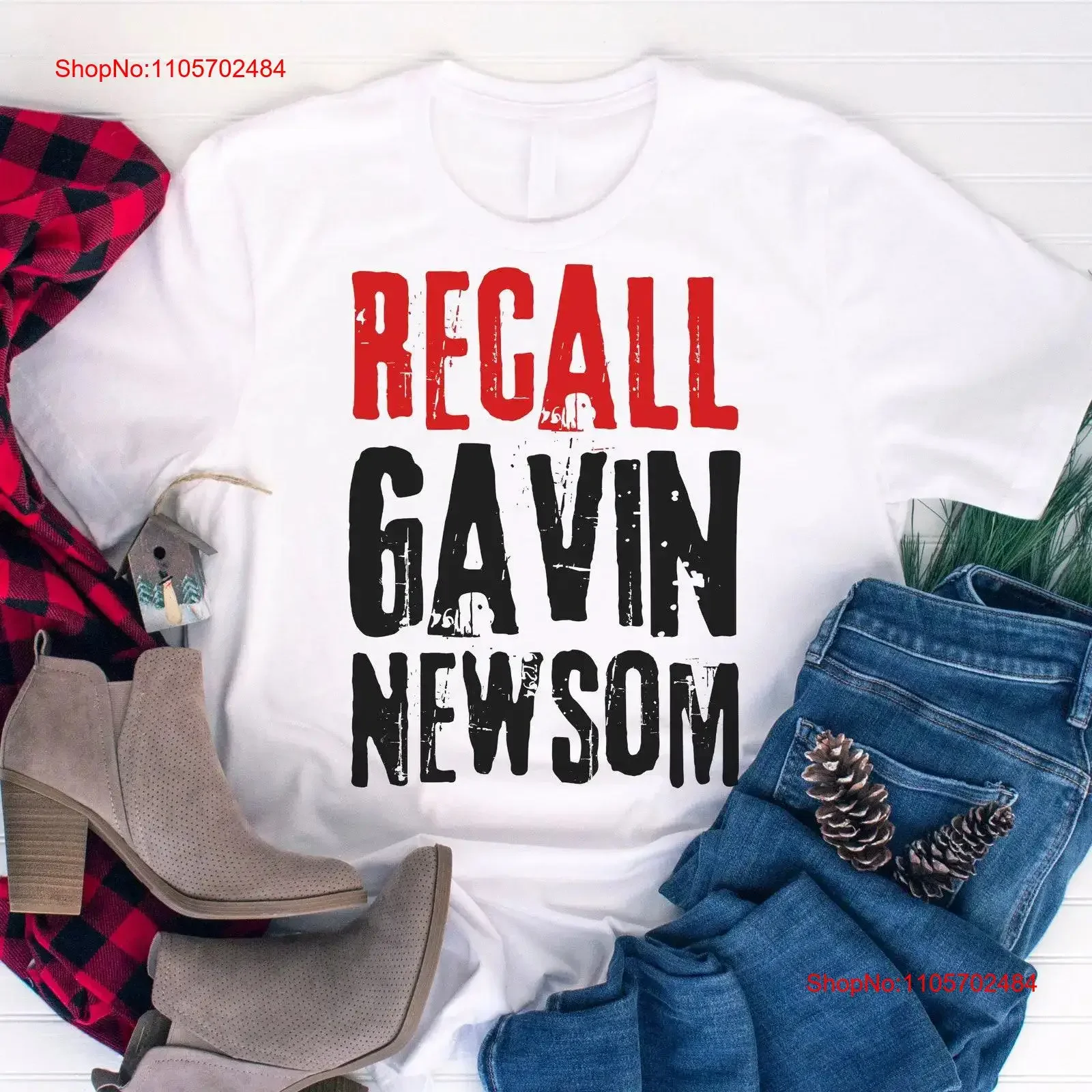 Republican T Shirt Recall Gavin Newsom Anti SweaT for California Conservative Christmas Funny vintage Washed designer clothes