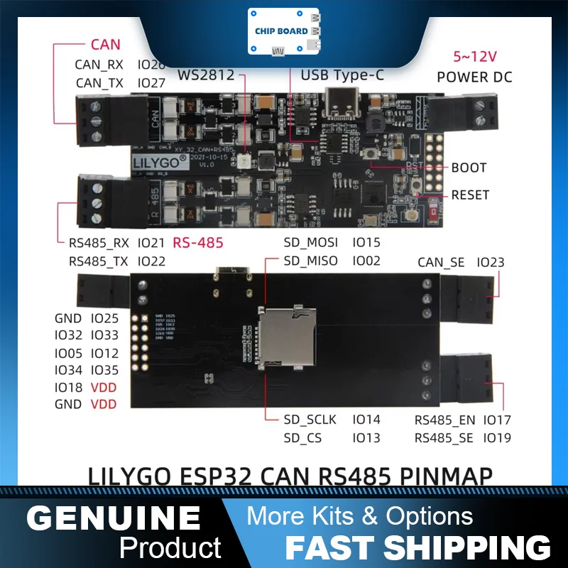 

Плата T-CAN485 ESP32: RS-485, слот для карты TF, Wi-Fi и Bluetooth для промышленной связи IoT.