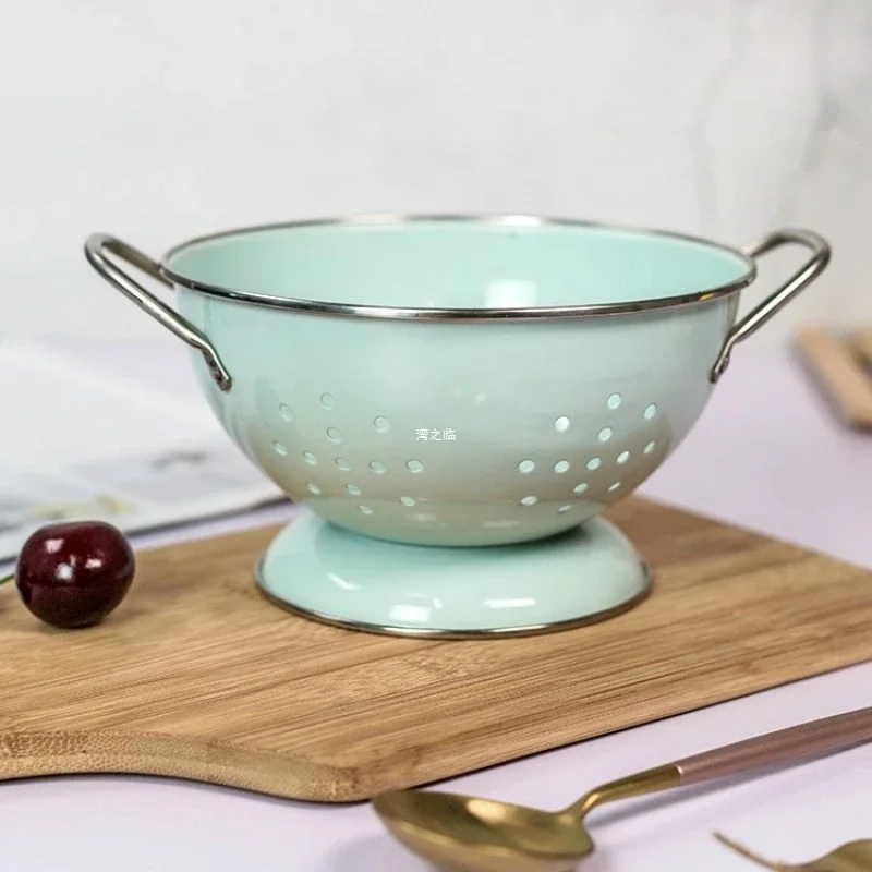 

Double Handle Bowls With Drain Holes Rustproof Fruit Basket Durable Kitchen Dishwasher Safe Home Tableware Accessories