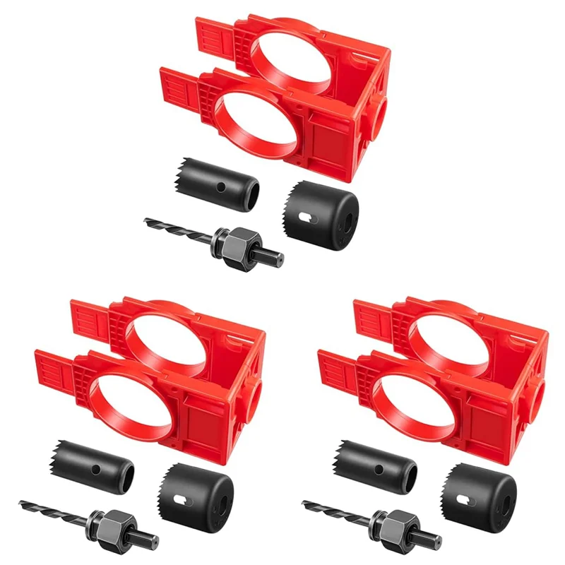 

WORTHOWN-3X Door Lock Installation Kit,Door Hole Drilling Kit For Wooden Doors,Door Lock Hole Saw Door Knob Installation Kit