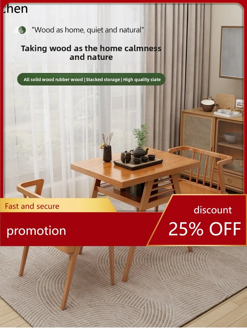 YFY balcony tea table small solid wood household one table and two chairs combination tea table  and chairs three-piece set