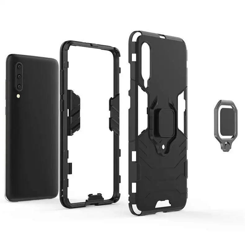 For Xiaomi Mi 9 Phone Case, Silicone TPU and Hard PC Luxury Armor Shockproof Metal Ring Holder Cover Casing