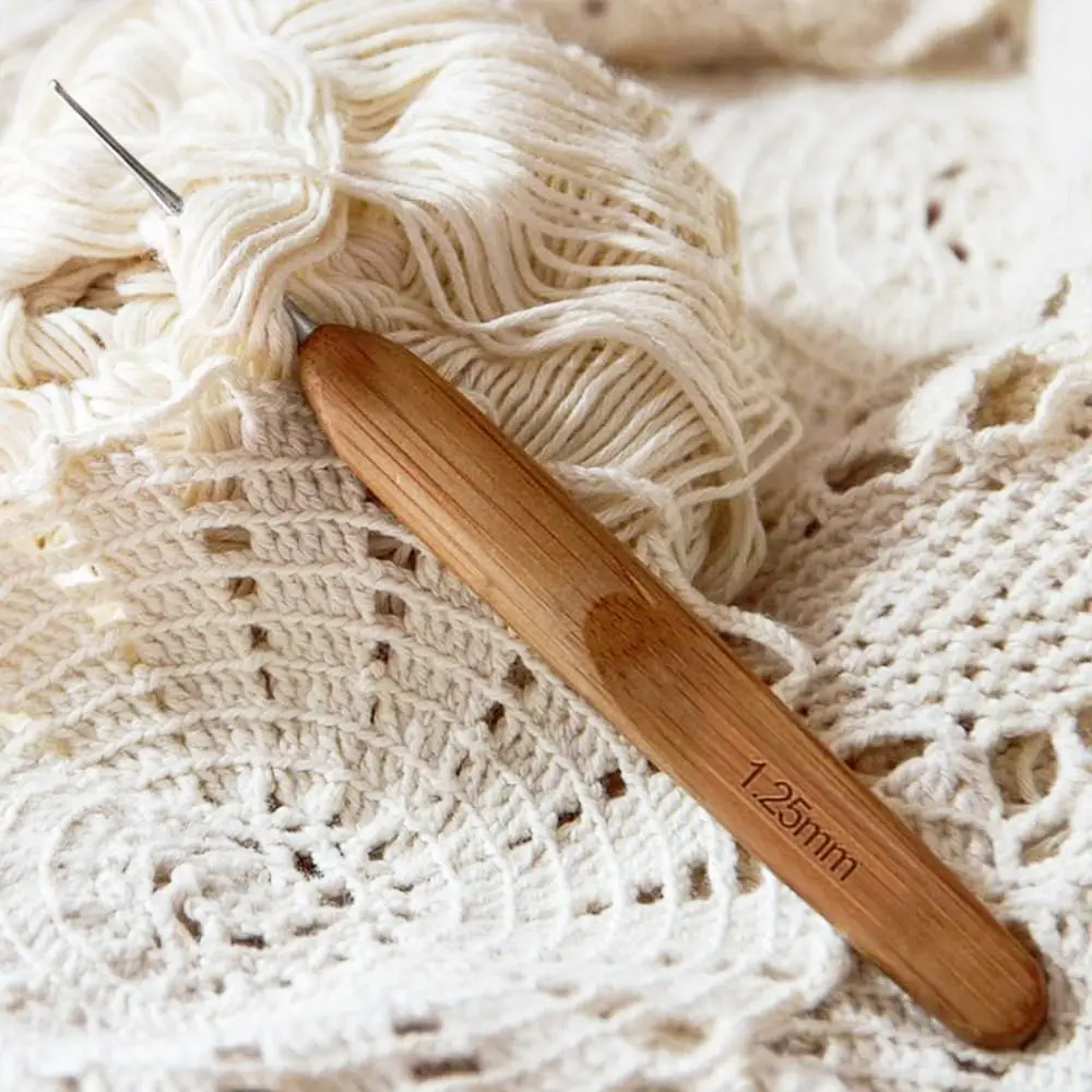Set Di 2 Uncinetti In Legno Con Manico Ergonomico - Aghi Per Maglia, Capelli, Tela E Uncinetto, Ideali Per Principianti E Professionisti - 3