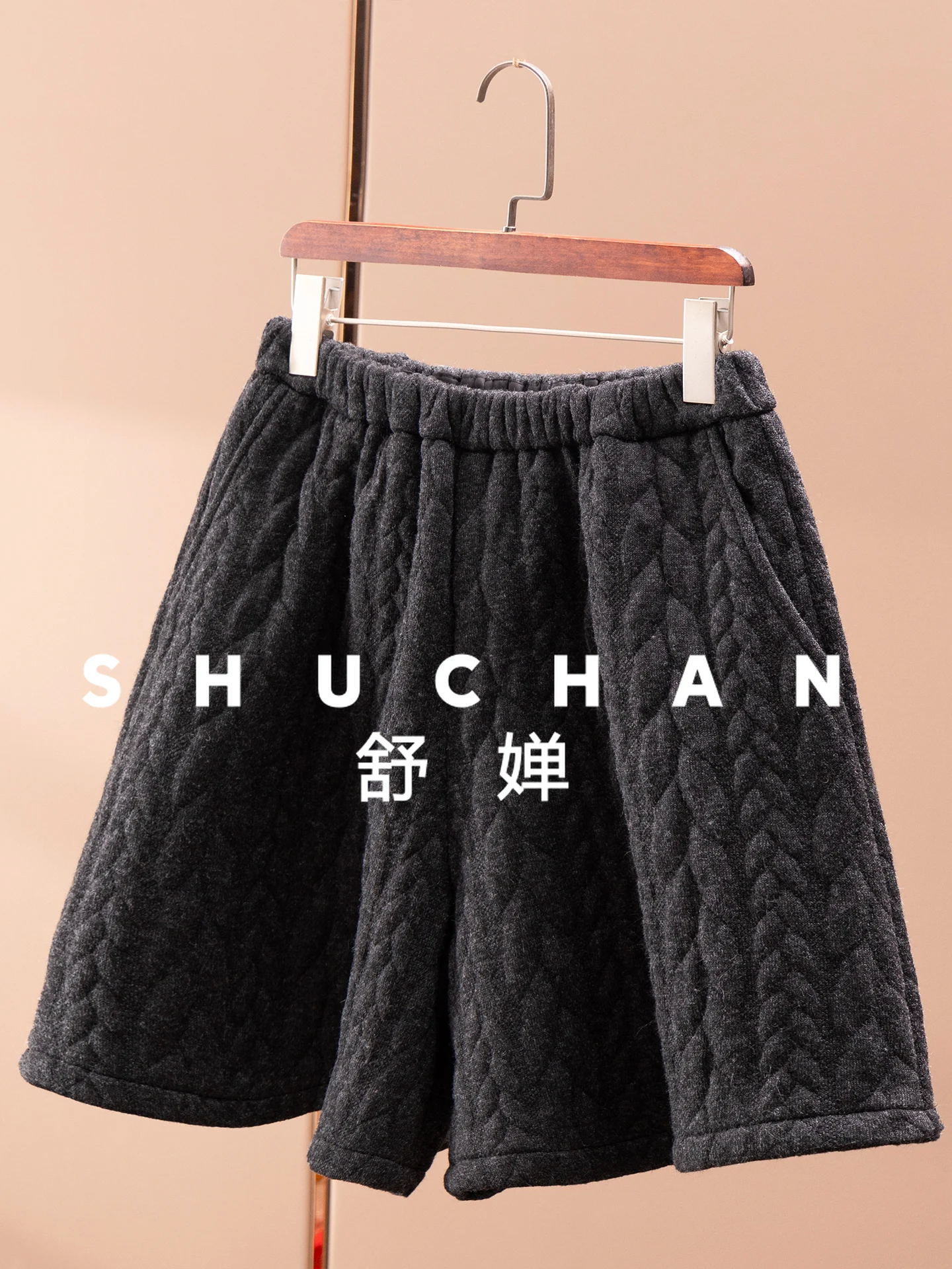 عرض الشتاء أرجل جميلة تحتوي على صوف فضفاض وسميك وأرجل واسعة ربع/شورت نسائي 94E5 #5