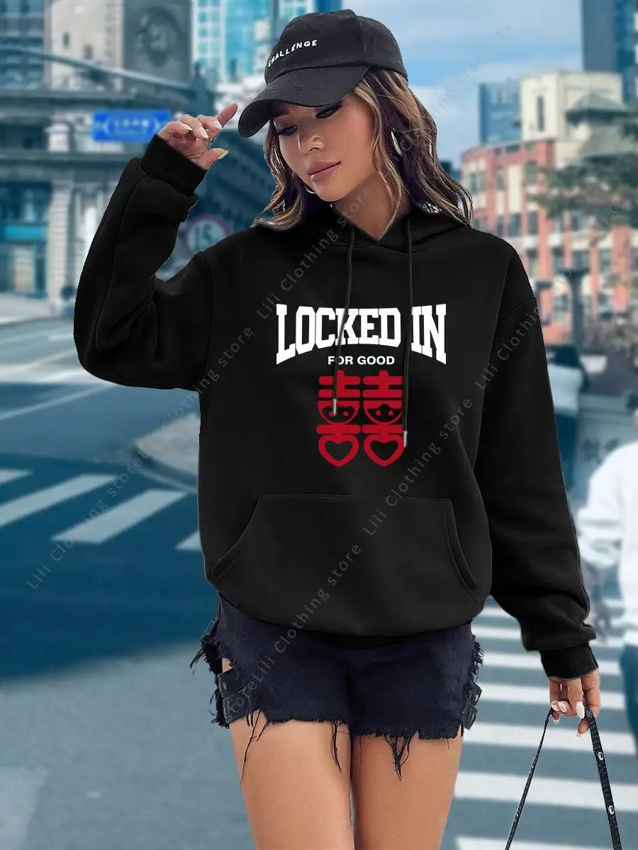 Śmieszne bluzy z nadrukiem liter damskie topy 2026 nowa bluza estetyczna z kapturem modna odzież streetwear damska bluza Y2k