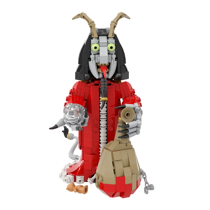 

Krampus Christmas Devil Figure, European Folk Legend Monster Model, Holiday Horror Collector Sculpture with Chains & Sack