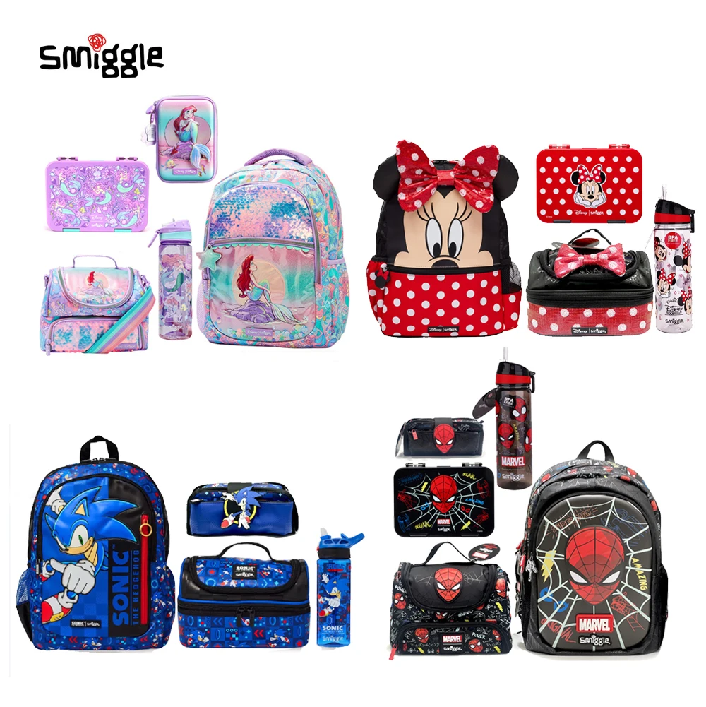 

MINISO Smiggle Stitch Cartoon Fashion Backpack lunch bag Combination Children School Bag Large Capacity Backpack Girl&Boy Gift