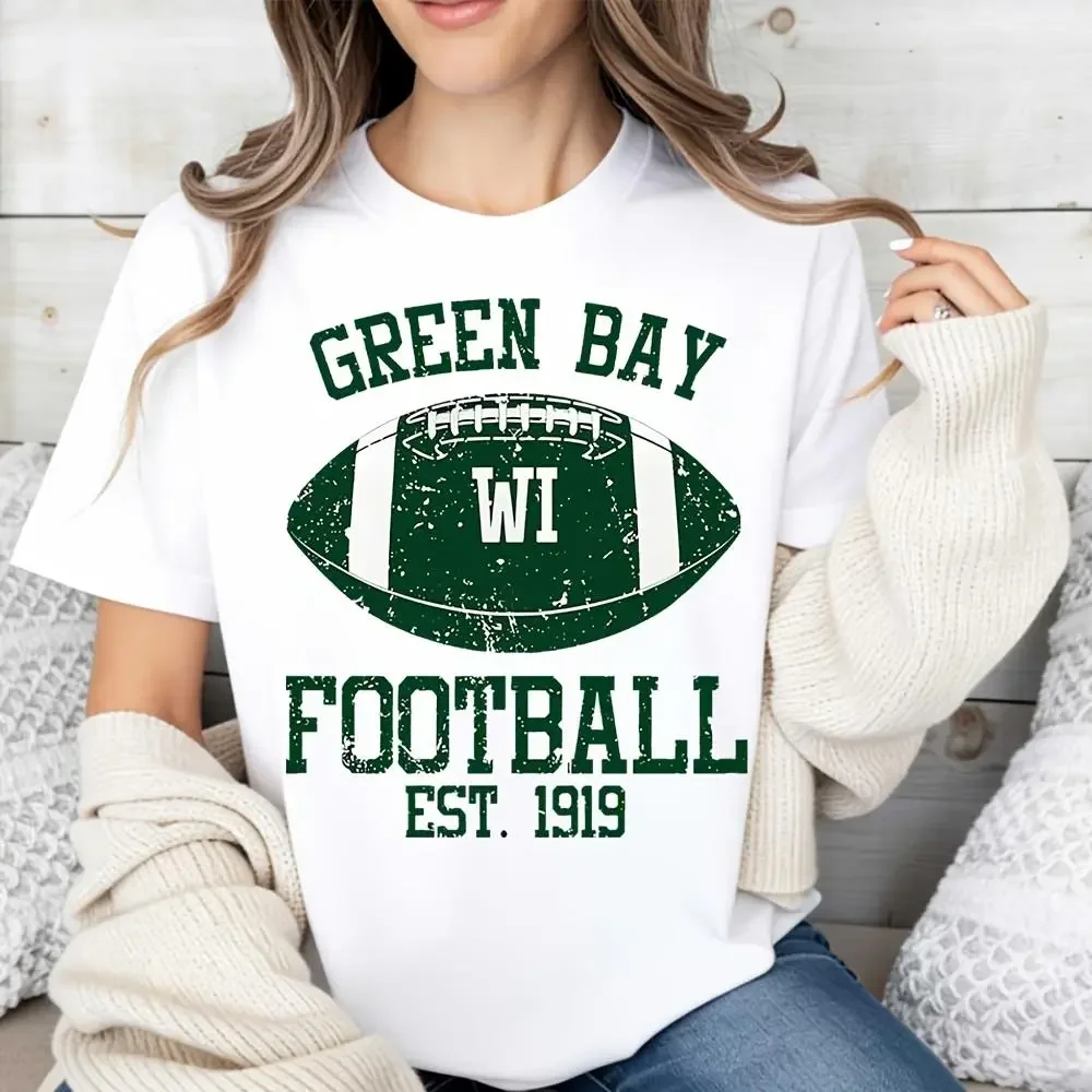 Green Bay Wi Football Est 1919 Vintage Graphic, T-Shirt, American Sports Fan Apparel, Casual Daily Wear Game Day Outfit