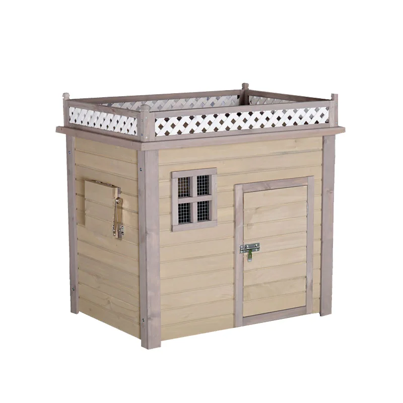 

Outdoor solid wood kennel indoor large, medium and small dogs outdoor small, medium and large courtyard universal rainproof