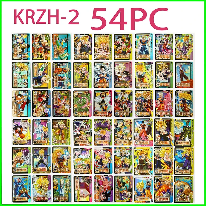 Cartas coleccionables Dragon Ball, juegos para niños, juguetes, juegos de mesa, regalos de cumpleaños, bricolaje, Anime, Android 17 Son Goku, tarjetas de aluminio Premium, 54 unidades