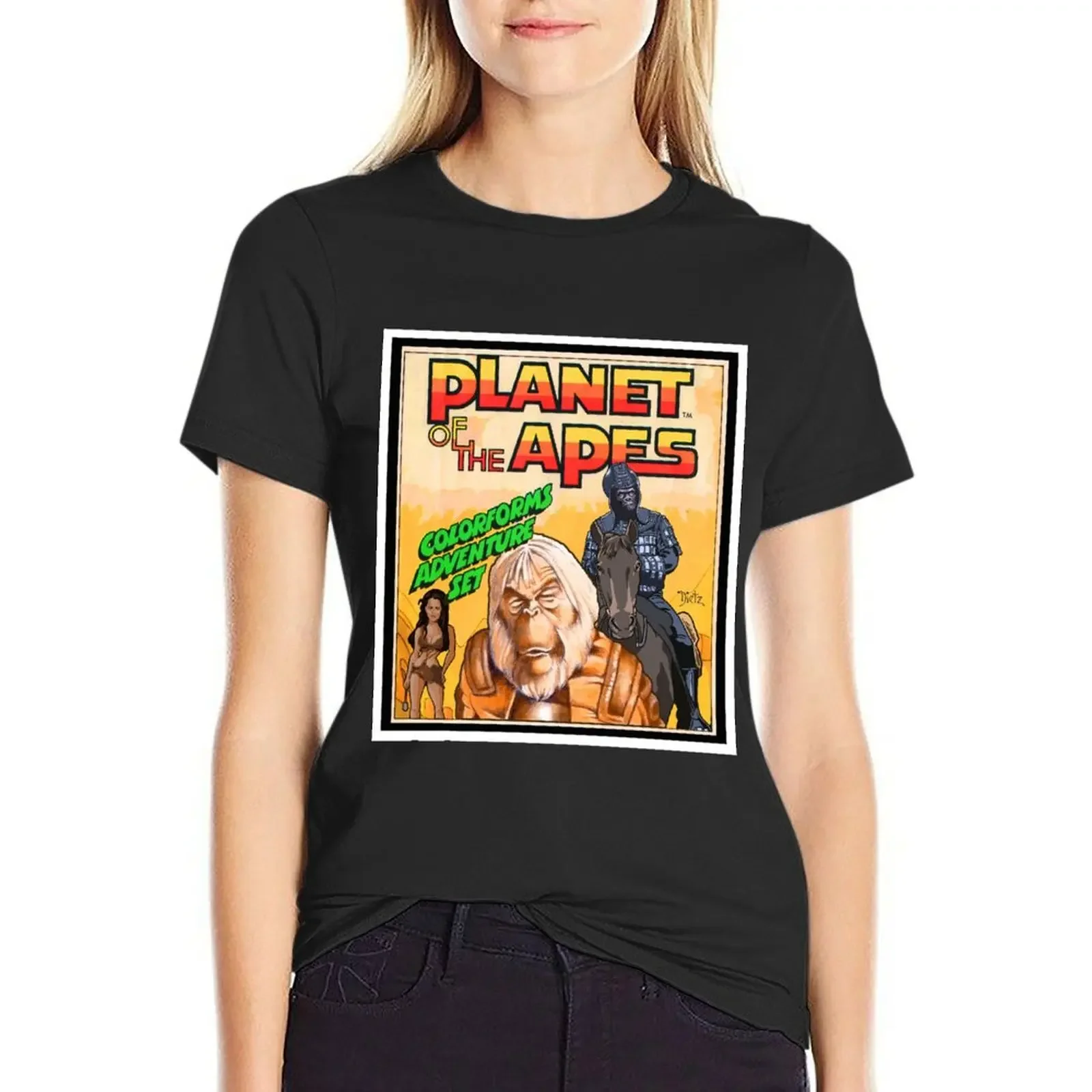 

New Art Planet of the Apes Colorforms Box T-Shirt plain graphics sublime t-shirts for Women graphic tees funny