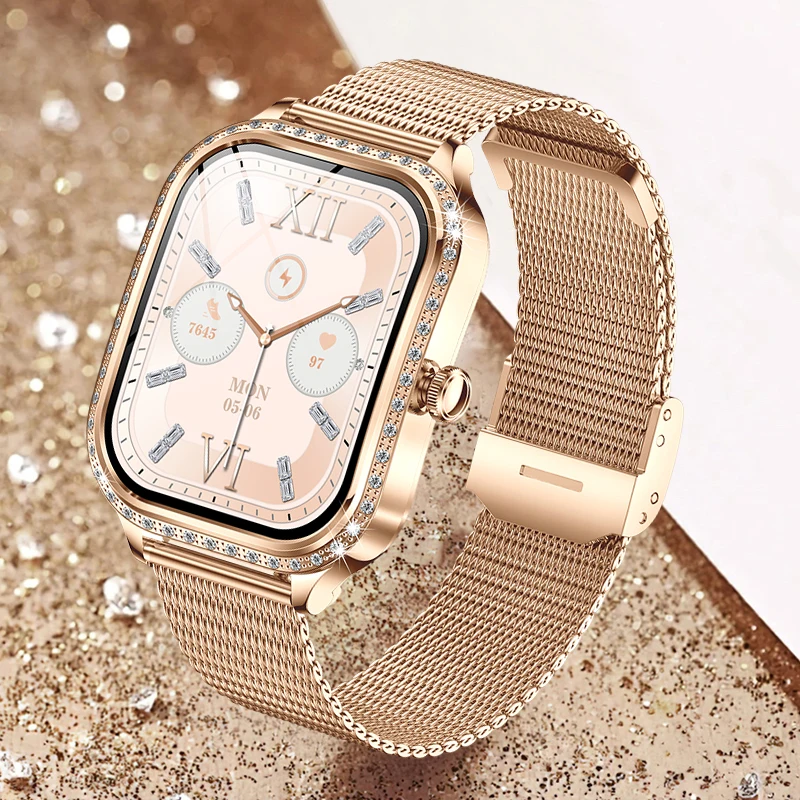 Nuevo reloj inteligente a la moda para mujer, reloj inteligente con pantalla HD de 1,75 "para Android IOS, rastreador de Fitness, relojes impermeables para mujer