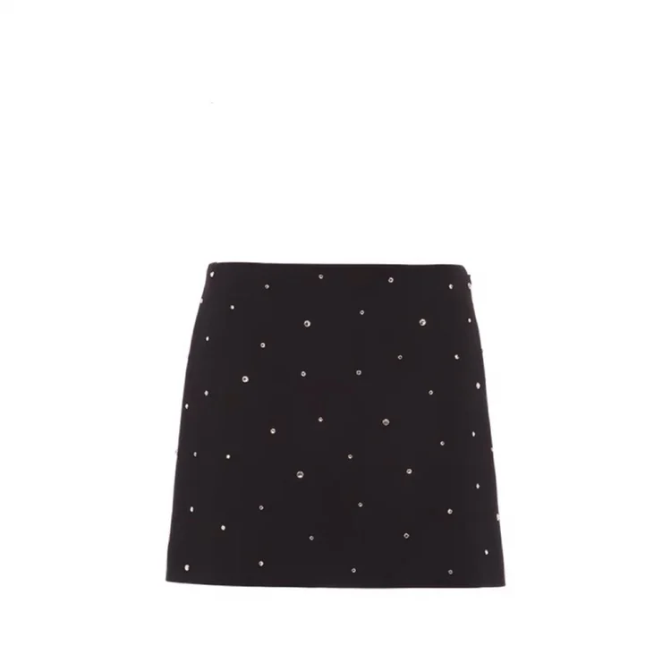 Ladies' Miniature Cardi Skirt Diamond Decoration Short Skirt Three-acetate Fiber 100% Autumn Fashion Ladies' Skirt