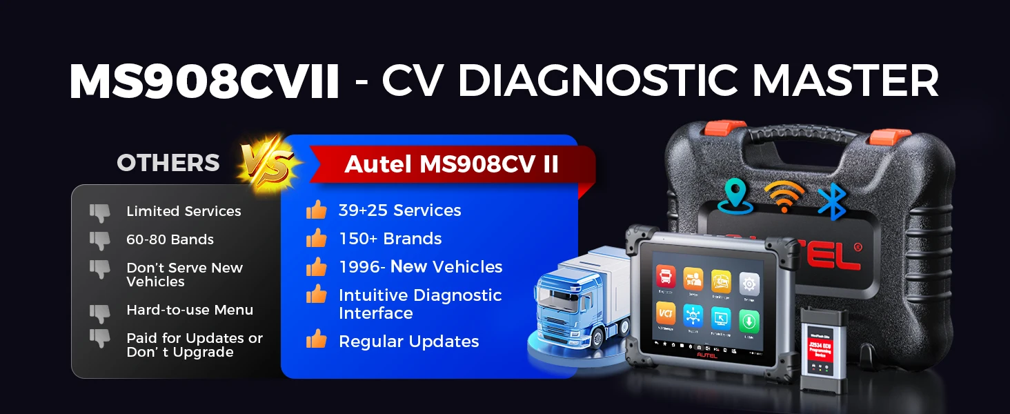Autel MAXISYS MS908CV II LKW-Scanner ECU-Codierung J2534 Programmierer 64 Service Bluetooth Diagnose-Scan-Tool Gleich wie MS909CV – Detail 3